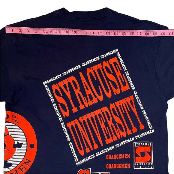 Vintage Syracuse University Orangemen T-shirt USA Large 2 Sided Graphic Print - Picture 5 of 12